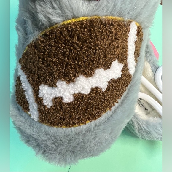 Simply Southern - Slippers - NWT - M-L Teal/White - Football -Soft Nicely Padded - Picture 10 of 10